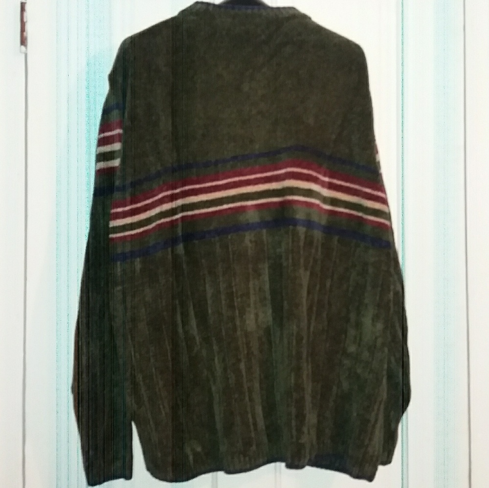 NWT Falls Creek Striped V Neck Chenille Sweater - Picture 6 of 8
